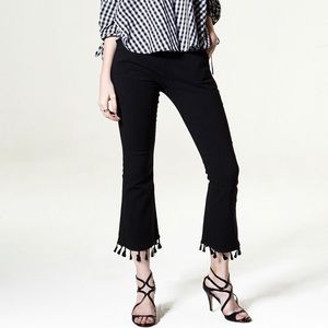 Cropped flare pants with tassels!